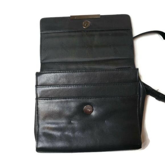 Enzo Angiolini Black Leather Handbag classic casual classy desingner pretty date - Picture 8 of 8